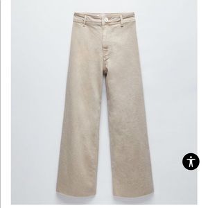 Beige Zara wide leg jeans (The Marine Straight) US : 0